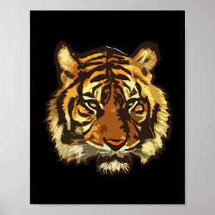 Tijgerkop Graphic realistische tijgerkop tekening Poster