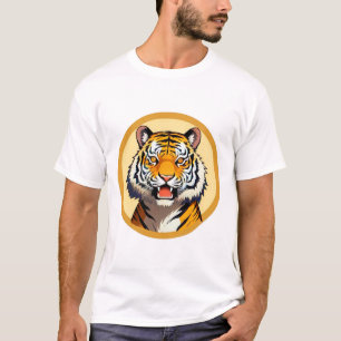 Tijgerkop omlijst met gouden gloeiende aura t-shirt