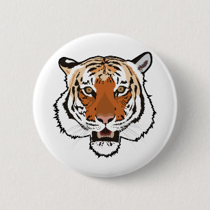 tijgerkop ronde button 5,7 cm