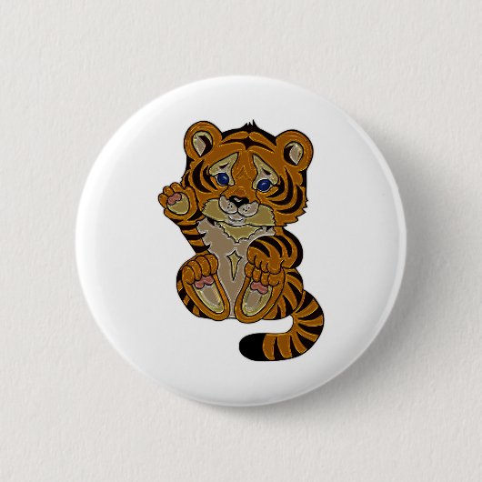 Tijgerkub Ronde Button 5,7 Cm (Voorkant)