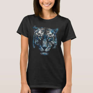 Tijgerkunstwerk - Blauwe ogen - Animal Art Tiger T-shirt