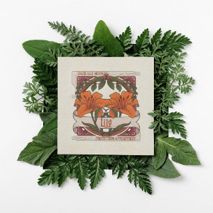Tijgerlelie - Bloem betekent -stijl groen Kaart
