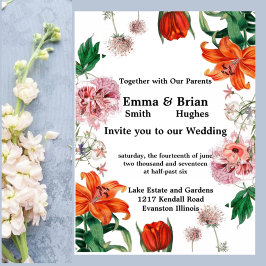 Tijgerlelie en tulpen kaart