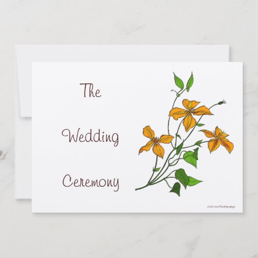 Tijgerlelies (bruiloft uitnodiging) kaart (Achterkant)