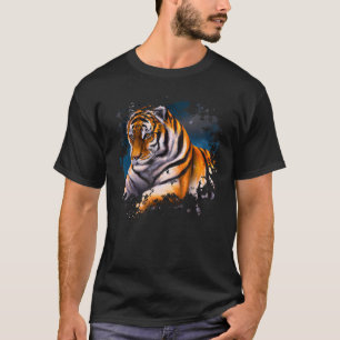 Tijgermotieven oerwoud tanden grote katten t-shirt