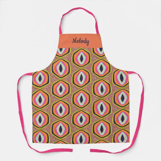 Tijgerogen in Oranje geel roze design Schort (Voorkant)