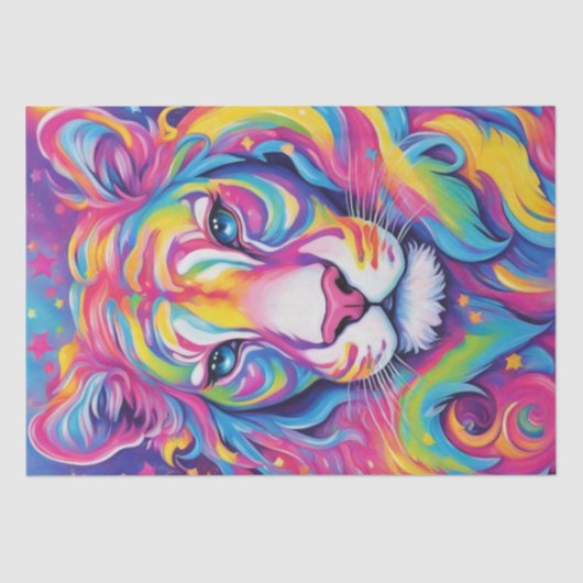 Tijgerpalet: Kleurrijke Tiger Decoupage, Tissuepapier (Voorkant)