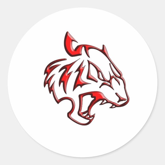 Tijgerpictogram Ronde Sticker (Voorkant)