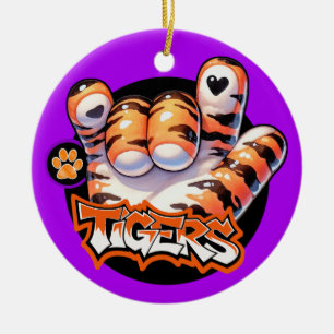 Tijgerpoot ASL ZIE ACHTERKANT! Keramisch Ornament