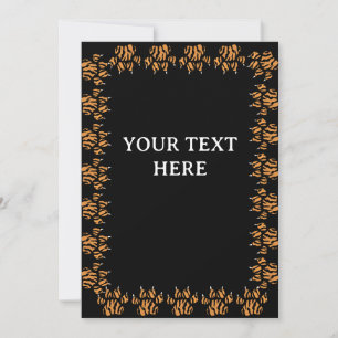 Tijgerpoot Tekenrand Lege aangepaste tekst Kaart