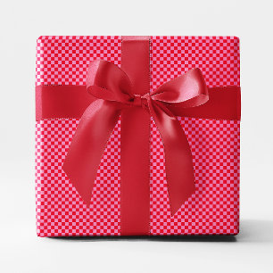 Tijgerrood en Roze Geruit Cadeaupapier