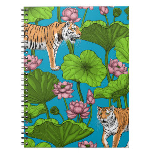 Tijgers in de roze lotusvijver notitieboek