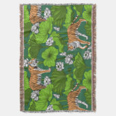 Tijgers in de witte lotusvijver deken (Voorkant Verticaal)