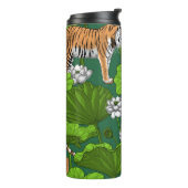 Tijgers in de witte lotusvijver thermosbeker (Gedraaid links)