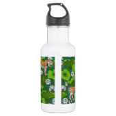 Tijgers in de witte lotusvijver waterfles (Achterkant)