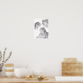 Tijgers in zwart poster (Keuken)