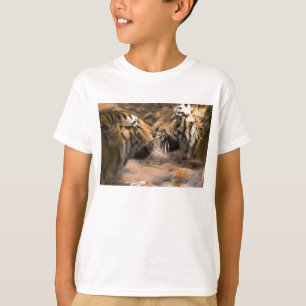 Tijgers Kat Dier Strepen Patroon Paw Prints T-shirt