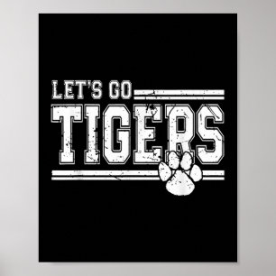 Tijgers School Sportnaam Retro Poster