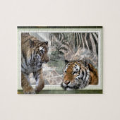 Tijgers, Zebra, Giraffe, primitief Oerwoud Legpuzzel (Horizontaal)