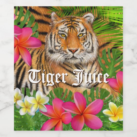 Tijgersap wijnflesetiket wijn etiket (Enkel label)