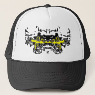Tijgerschets (geel 2) trucker pet