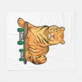 tijgerskateboard fleece deken (Voorkant (Horizontaal))