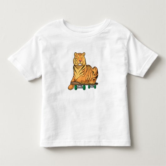 tijgerskateboard kinder shirts (Voorkant)