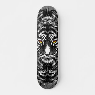 tijgerskateboard   Tekening van zwarte en witte ti Skateboard