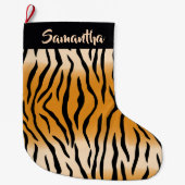 Tijgerstapes Pattern Grote kerststop Grote Kerstsok (Voorkant)