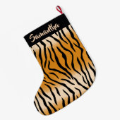 Tijgerstapes Pattern Grote kerststop Kerstsok (Achterkant (Hangend))