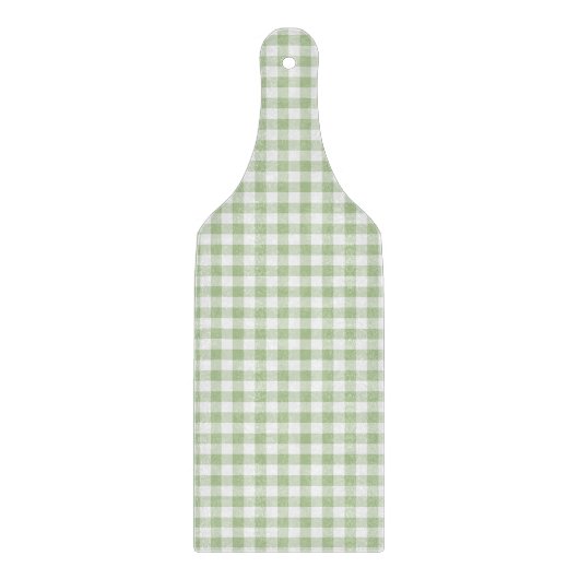Tijgerstof Salie en Witte Gingham Snijplank (Voorkant)