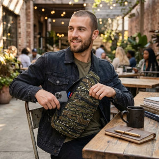 Tijgerstreep Camouflagepatroon Sling Bag
