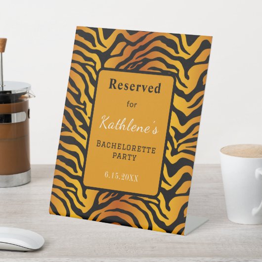 Tijgerstreep gereserveerd bord reclamebord met voetstuk (Insitu)