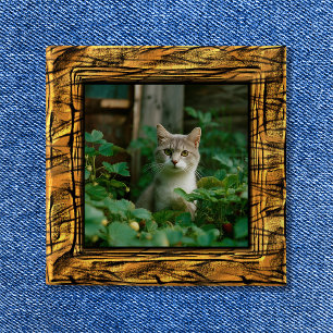 Tijgerstrepen Fotolijst Knop Vierkante Button 5,1 Cm