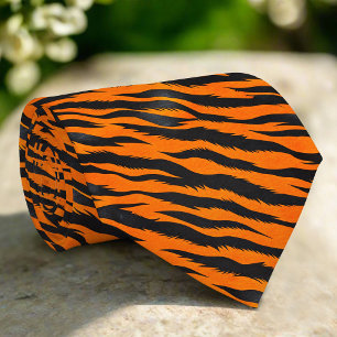 Tijgerstrepen Naadloos Patroon Fake Leather Animal Stropdas