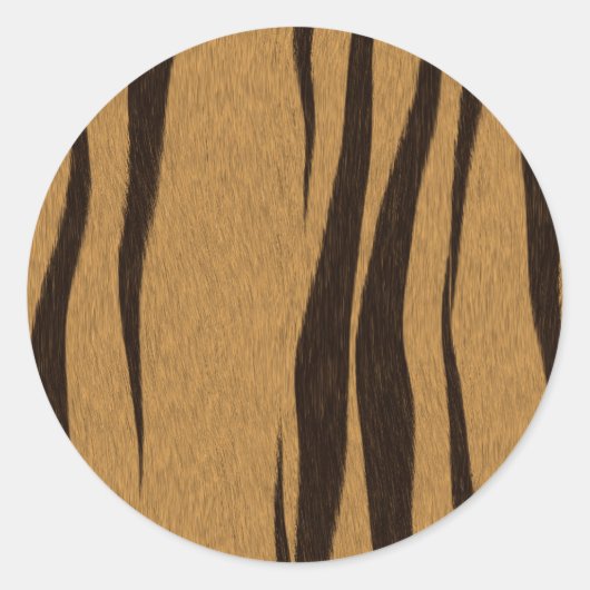 Tijgerstrepenpatroon Ronde Sticker (Voorkant)