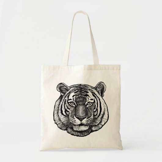 Tijgertekening Tote Bag (Voorkant)