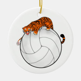 Tijgervolleyball keramische kerstversiering keramisch ornament