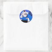 tijgervrouw ronde sticker (Tas)