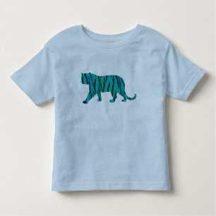tijgerzwart en Blauwgroen Silhouettes-shirten Kinder Shirts