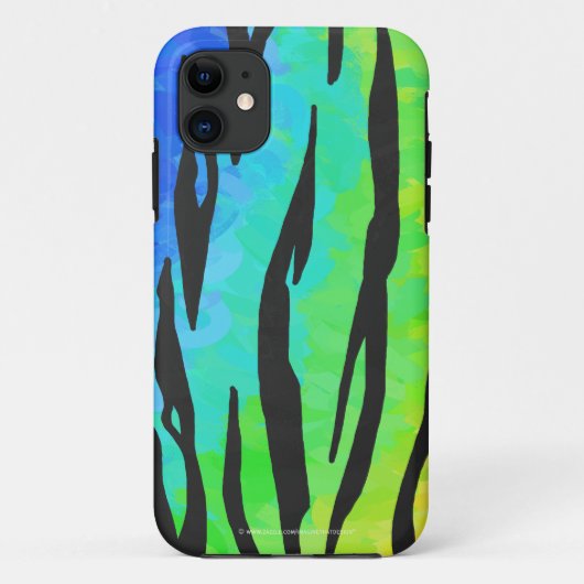 Tijgerzwart en regenboogdruk Case-Mate iPhone case (Achterkant)