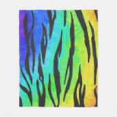 Tijgerzwart en regenboogdruk fleece deken (Voorkant)