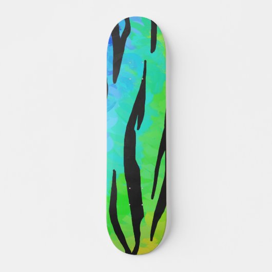 Tijgerzwart en regenboogdruk skateboard (Voorkant)