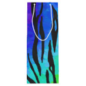 Tijgerzwart en regenboogdruk wijn cadeautas (Achterkant)