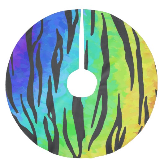 Tijgerzwart en regenboogstuf kerstboom rok (Voorkant)