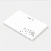 Tijgerzwart en wit gepersonaliseerde post-it noten post-it® notes (Schuin)