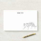 Tijgerzwart en wit gepersonaliseerde post-it noten post-it® notes (Op bureau)