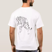 Tijgerzwart-witte omhulling rond T-shirt (Achterkant)
