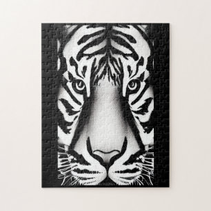 Tijgerzwart witte strepen legpuzzel