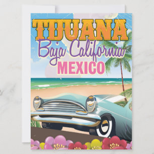 Tijuana Baja California Mexico reisposter Kaart